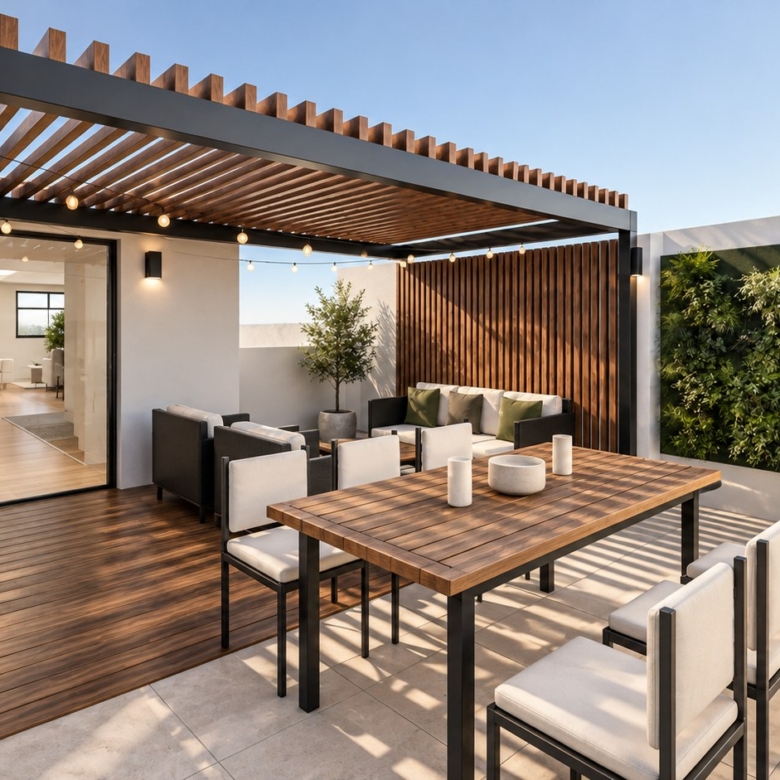 Dúplex 402 - Terraza: sol y sombra (imagen referencial)